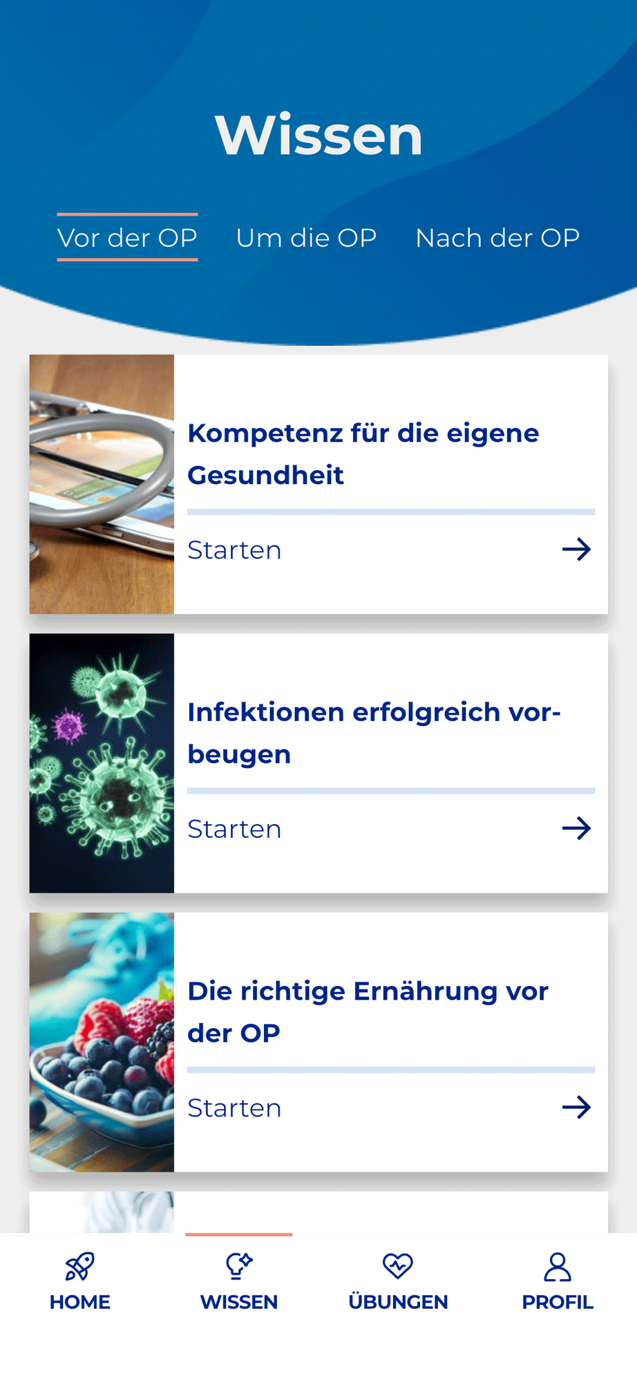 App-Screen: Wissensmodul mit verständlichen Erklärungen